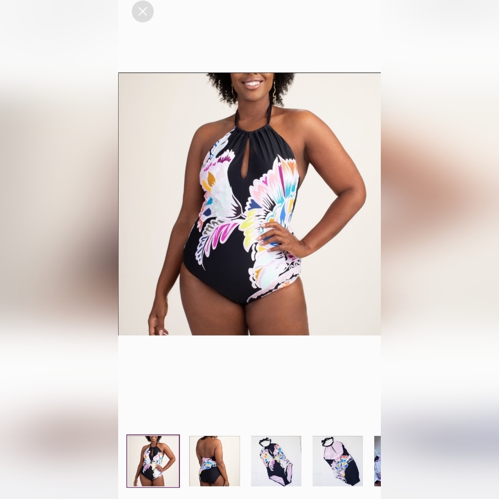 Trina Turk 16W Seychelles high neck one piece